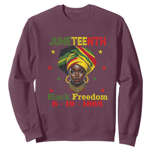 BHM Sweatshirt For African Women Juneteenth 1865 Celebrating TS01 Maroon Printyourwear