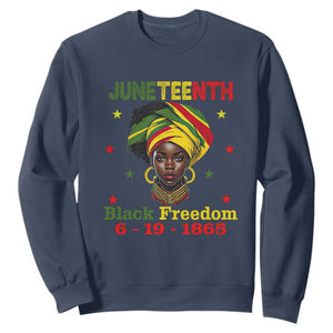 BHM Sweatshirt For African Women Juneteenth 1865 Celebrating TS01 Navy Printyourwear