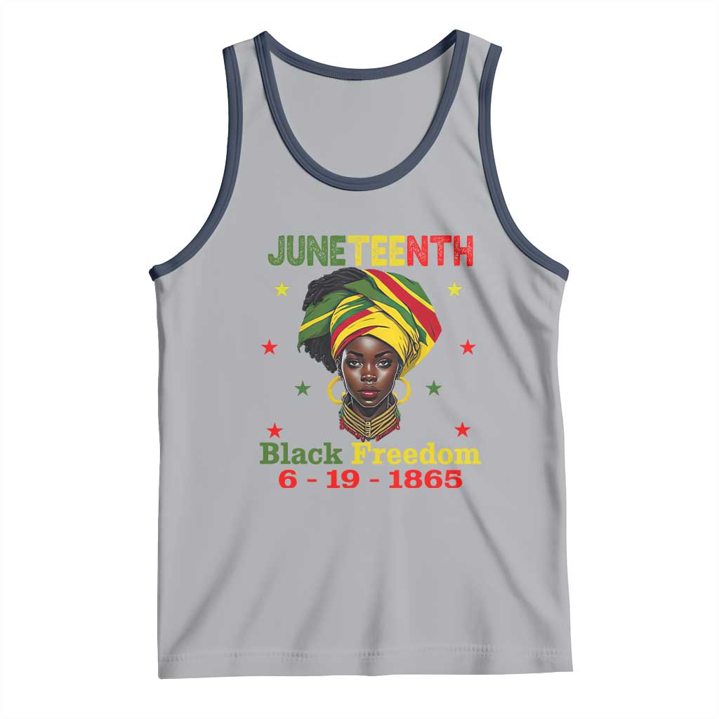 Juneteenth Black Freedom Tank Top Since 1865 For African Women Black Pride TS01 Athletic Heather Navy Print Your Wear