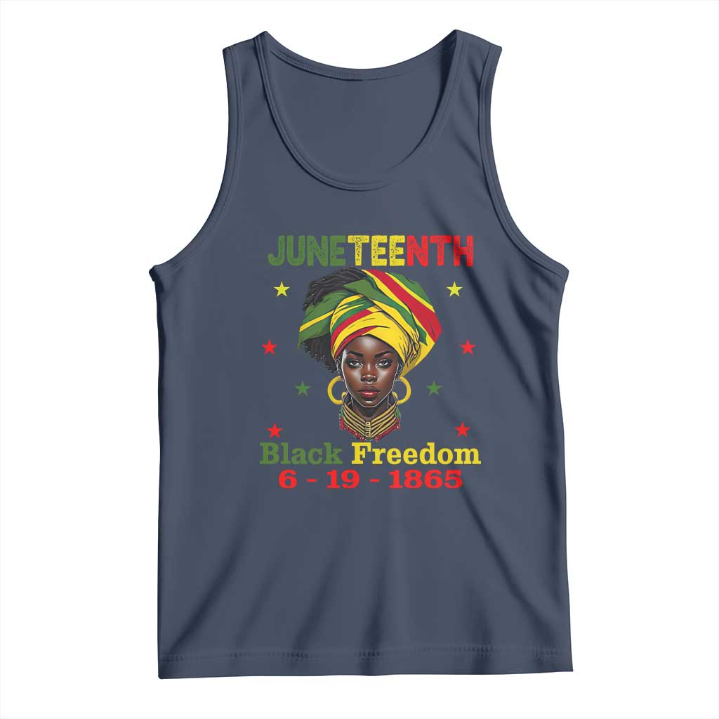Juneteenth Black Freedom Tank Top Since 1865 For African Women Black Pride TS01 Navy Print Your Wear