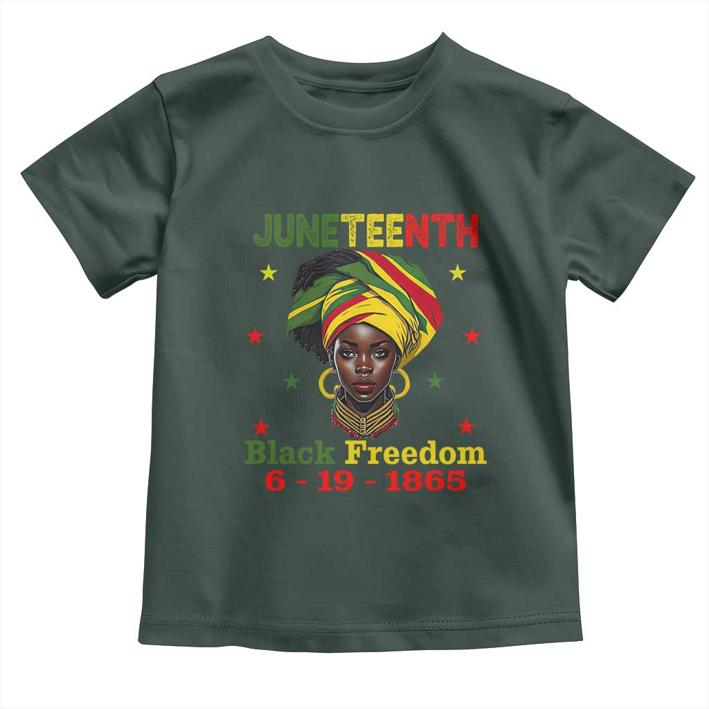 Juneteenth Black Freedom Toddler T Shirt Since 1865 For African Women Black Pride TS01 Dark Forest Green Print Your Wear