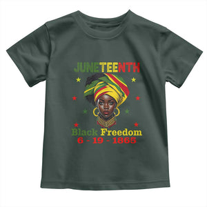 Juneteenth Black Freedom Toddler T Shirt Since 1865 For African Women Black Pride TS01 Dark Forest Green Print Your Wear