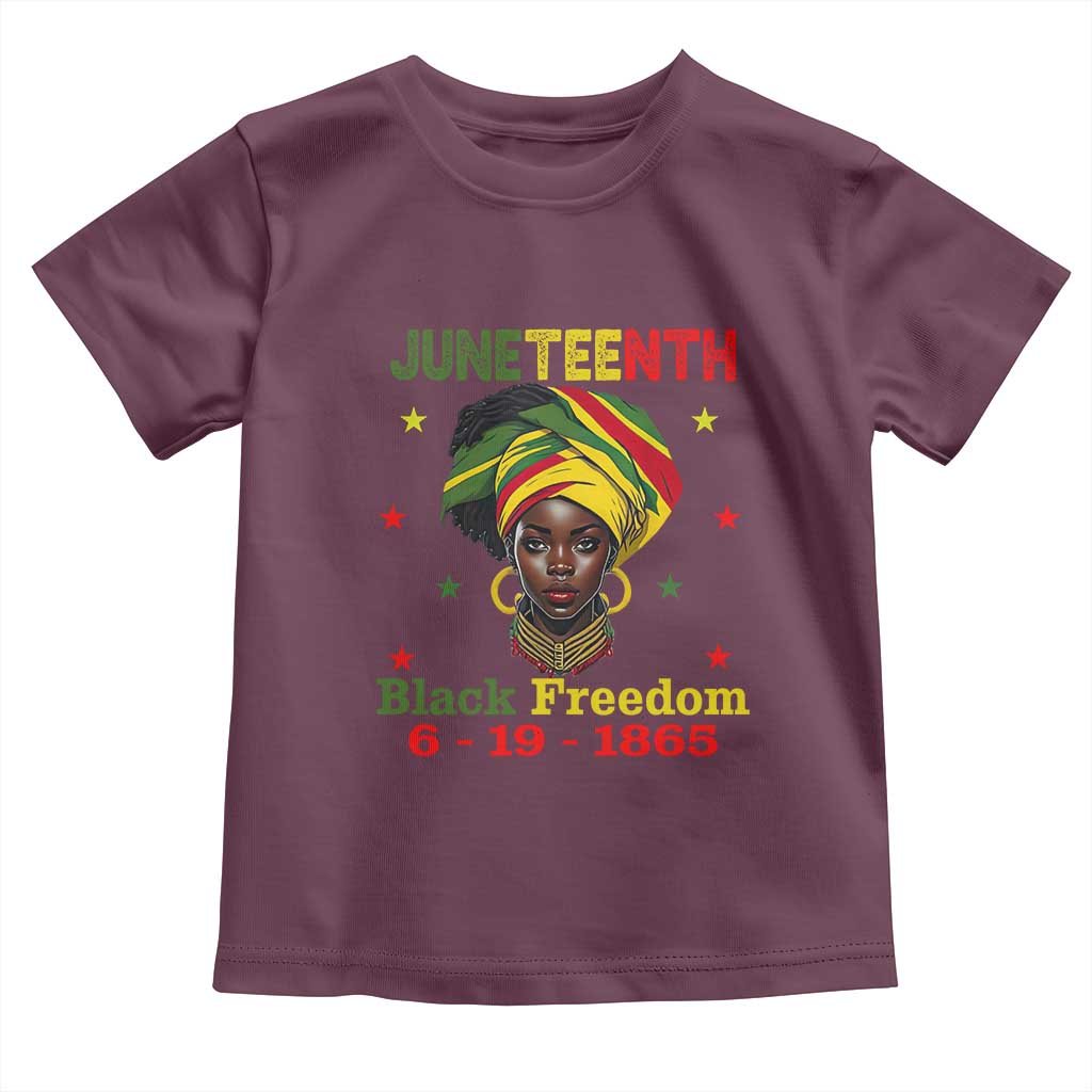 Juneteenth Black Freedom Toddler T Shirt Since 1865 For African Women Black Pride TS01 Maroon Print Your Wear