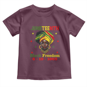 Juneteenth Black Freedom Toddler T Shirt Since 1865 For African Women Black Pride TS01 Maroon Print Your Wear