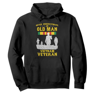 Never Underestimate an Old Man Vietnam Veteran Hoodie Patriotic Military Gift TS01 Black Print Your Wear