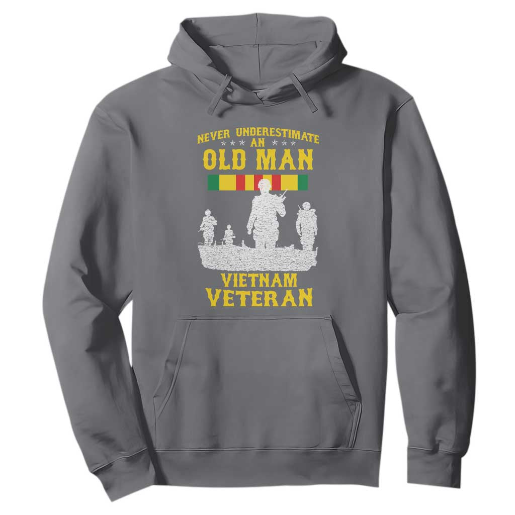 Never Underestimate an Old Man Vietnam Veteran Hoodie Patriotic Military Gift TS01 Charcoal Print Your Wear
