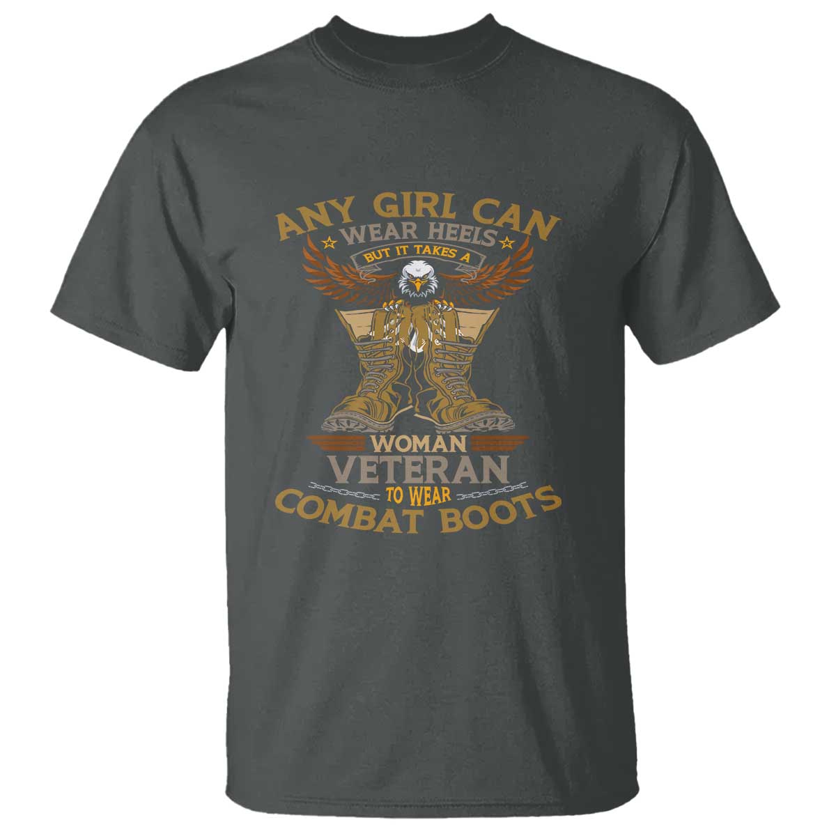 My Favorite Veteran is My Mom T Shirt US Flag, Proud Veteran Mother Gift TS01 Dark Heather Print Your Wear