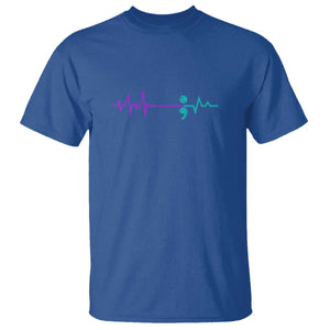Suicide Prevention Awareness T Shirt - Semicolon Stay Strong Mental Health Solidarity Tee TS01 Royal Blue Print Your Wear
