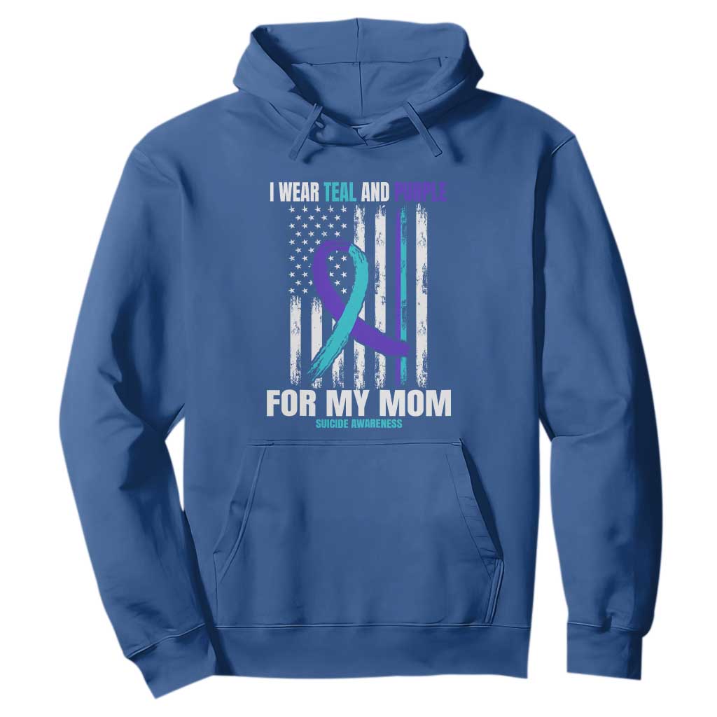 Suicide Awareness Hoodie I Wear Teal & Purple for Someone I Miss Flag Design TS01 Royal Blue Print Your Wear