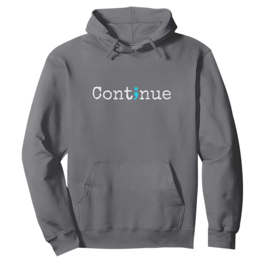 Mental Health & Suicide Prevention Hoodie Semicolon Awareness Design TS01 Charcoal Print Your Wear