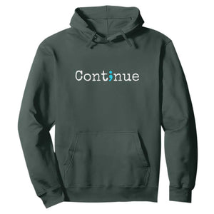 Mental Health & Suicide Prevention Hoodie Semicolon Awareness Design TS01 Dark Forest Green Print Your Wear