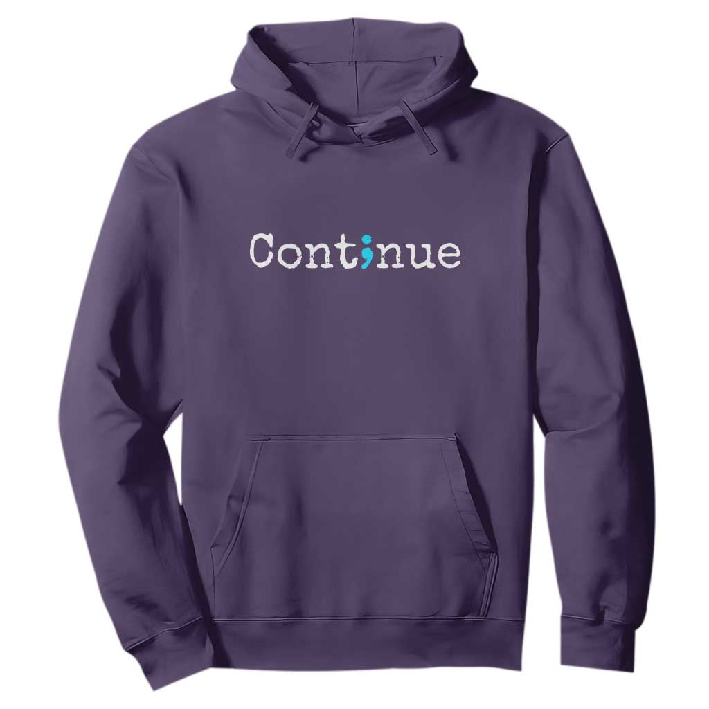 Mental Health & Suicide Prevention Hoodie Semicolon Awareness Design TS01 Purple Print Your Wear