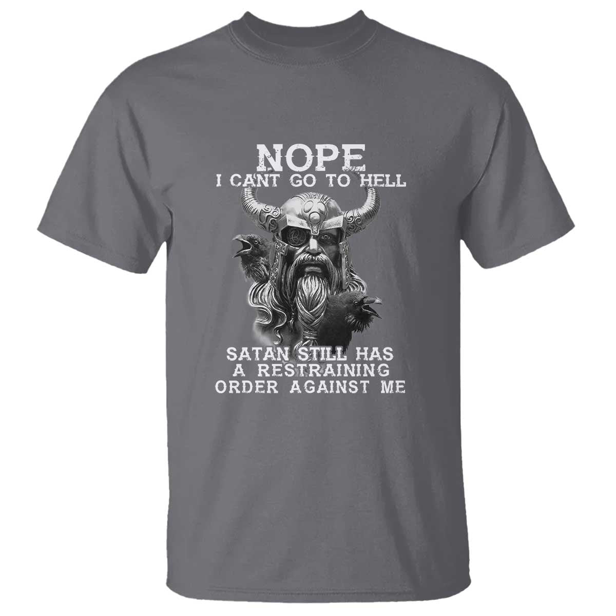 Odin T Shirt Norse Mythology with Huginn & Muninn - Viking God Design TS01 Charcoal Print Your Wear