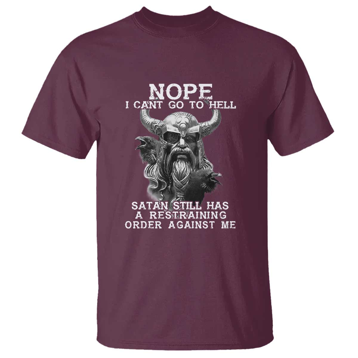 Odin T Shirt Norse Mythology with Huginn & Muninn - Viking God Design TS01 Maroon Print Your Wear