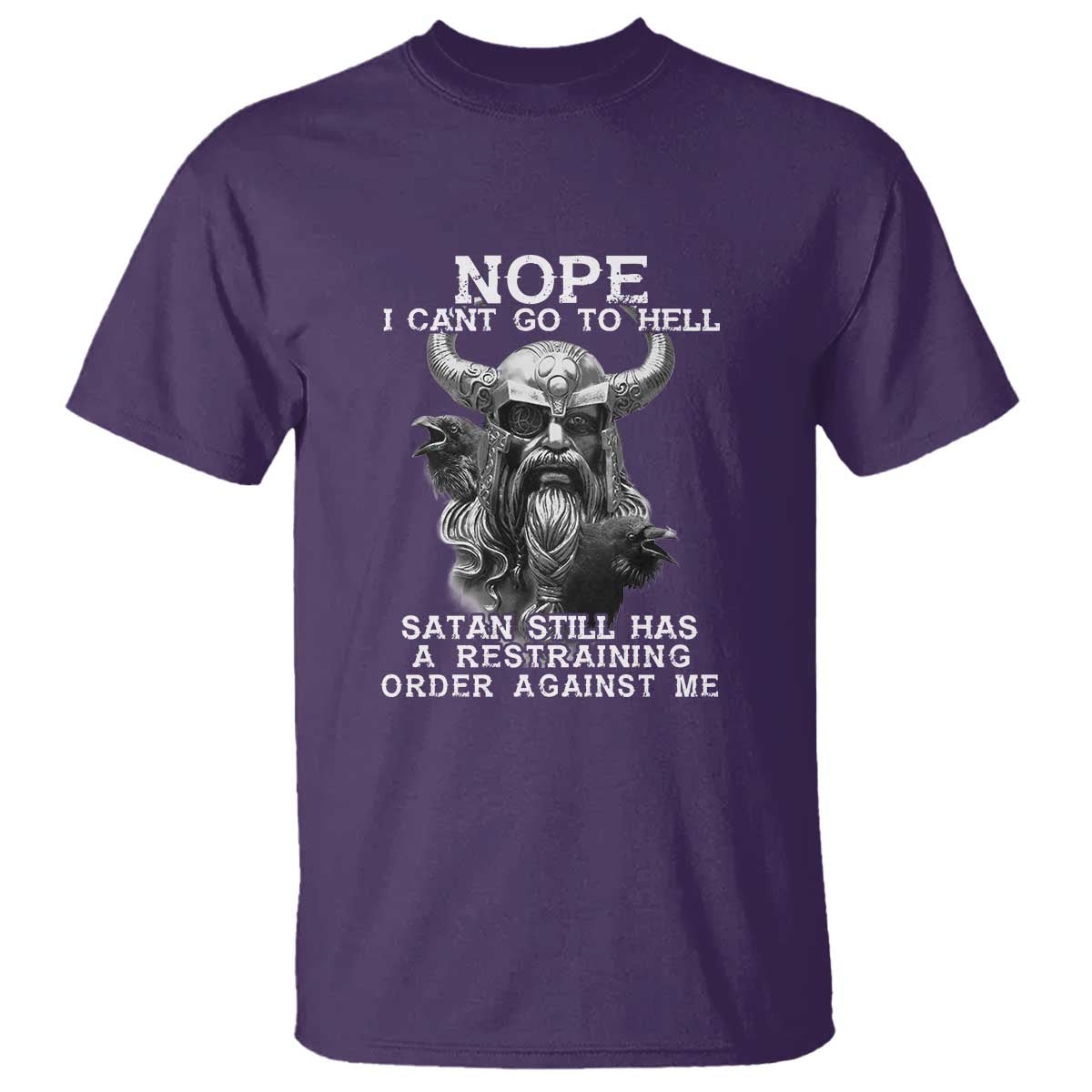 Odin T Shirt Norse Mythology with Huginn & Muninn - Viking God Design TS01 Purple Print Your Wear