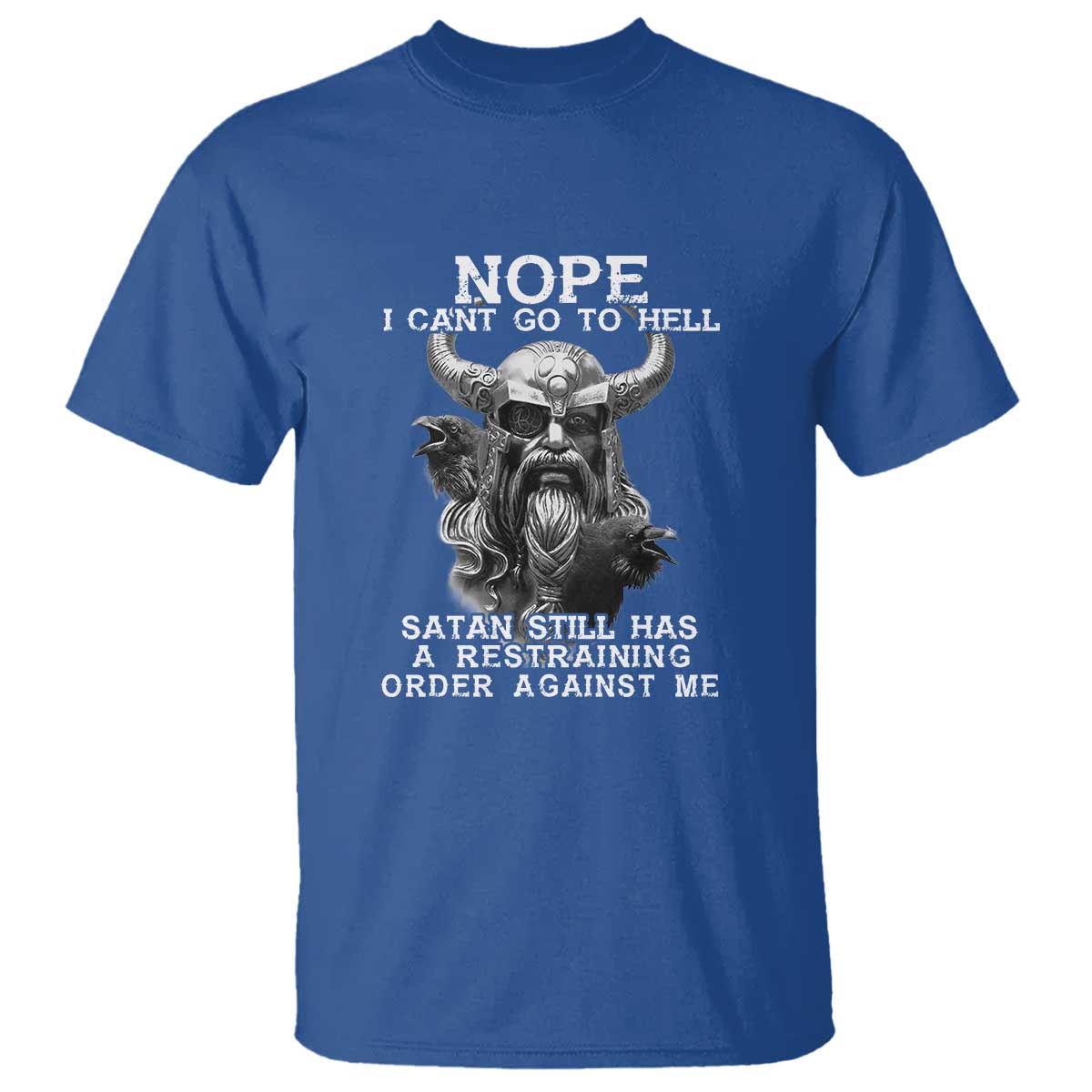Odin T Shirt Norse Mythology with Huginn & Muninn - Viking God Design TS01 Royal Blue Print Your Wear