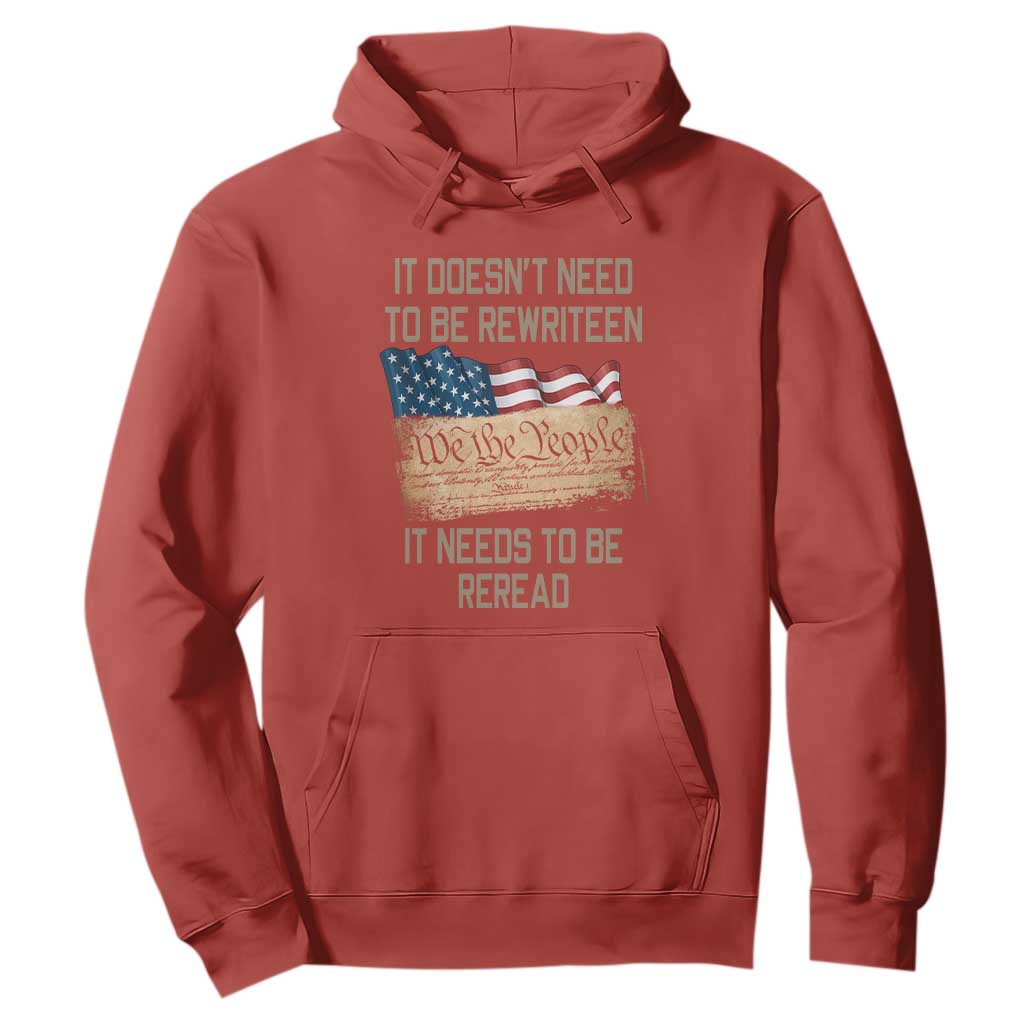 It Doesn't Need to Be Rewritten - We the People American Flag Design - Patriotic Veteran Hoodie Veteran TS01 Red Print Your Wear