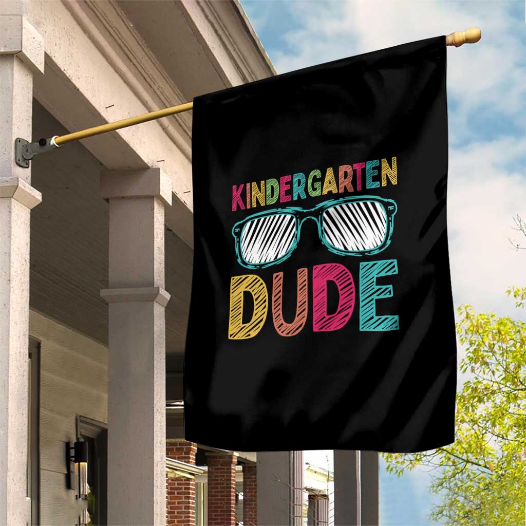 Kindergarten Dude Garden Flag Funny First Day Back to School Student