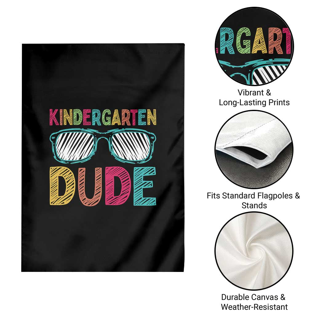 Kindergarten Dude Garden Flag Funny First Day Back to School Student