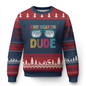 Kindergarten Dude Ugly Christmas Sweater Funny First Day Back to School Student