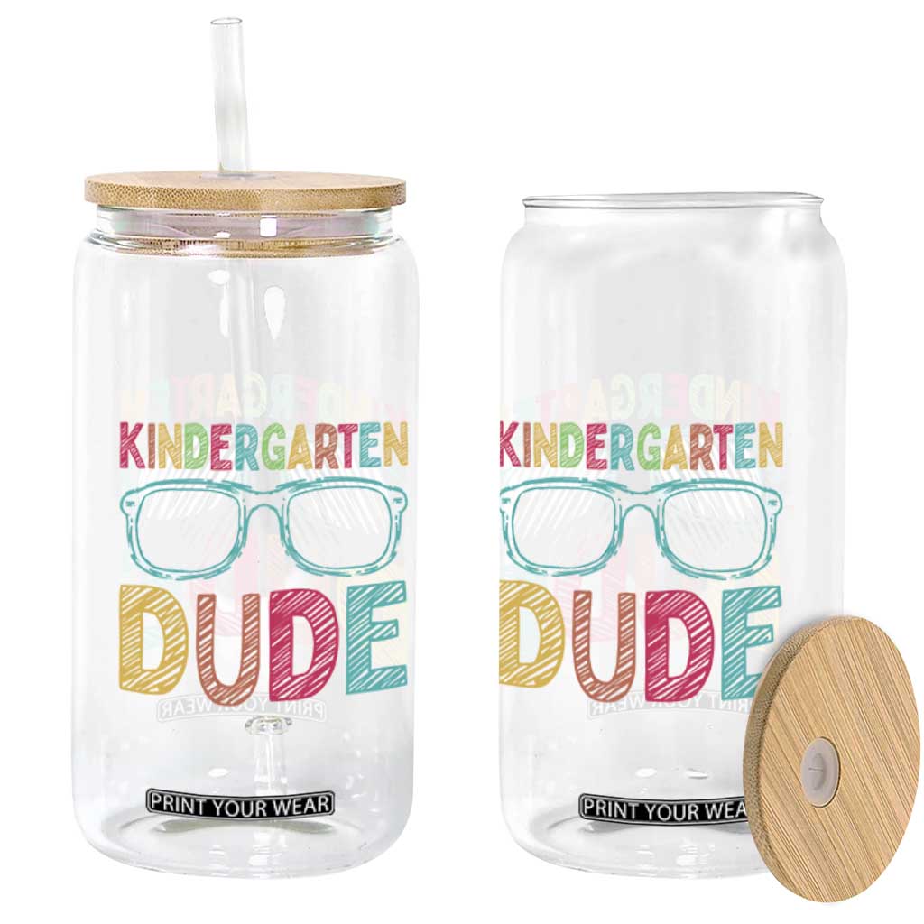 Kindergarten Dude Glass Can Funny First Day Back to School Student