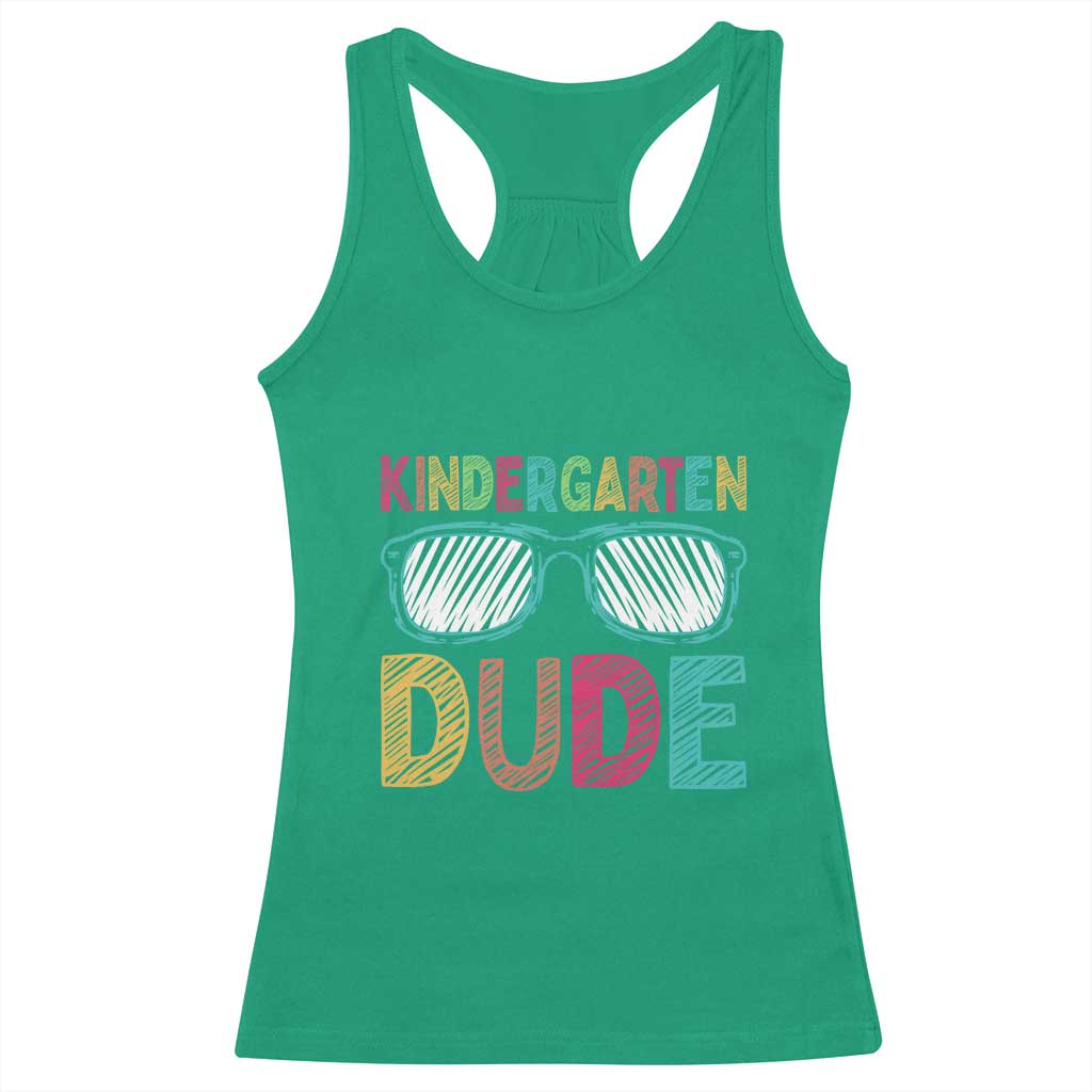 Kindergarten Dude Racerback Tank Top Funny First Day Back to School Student