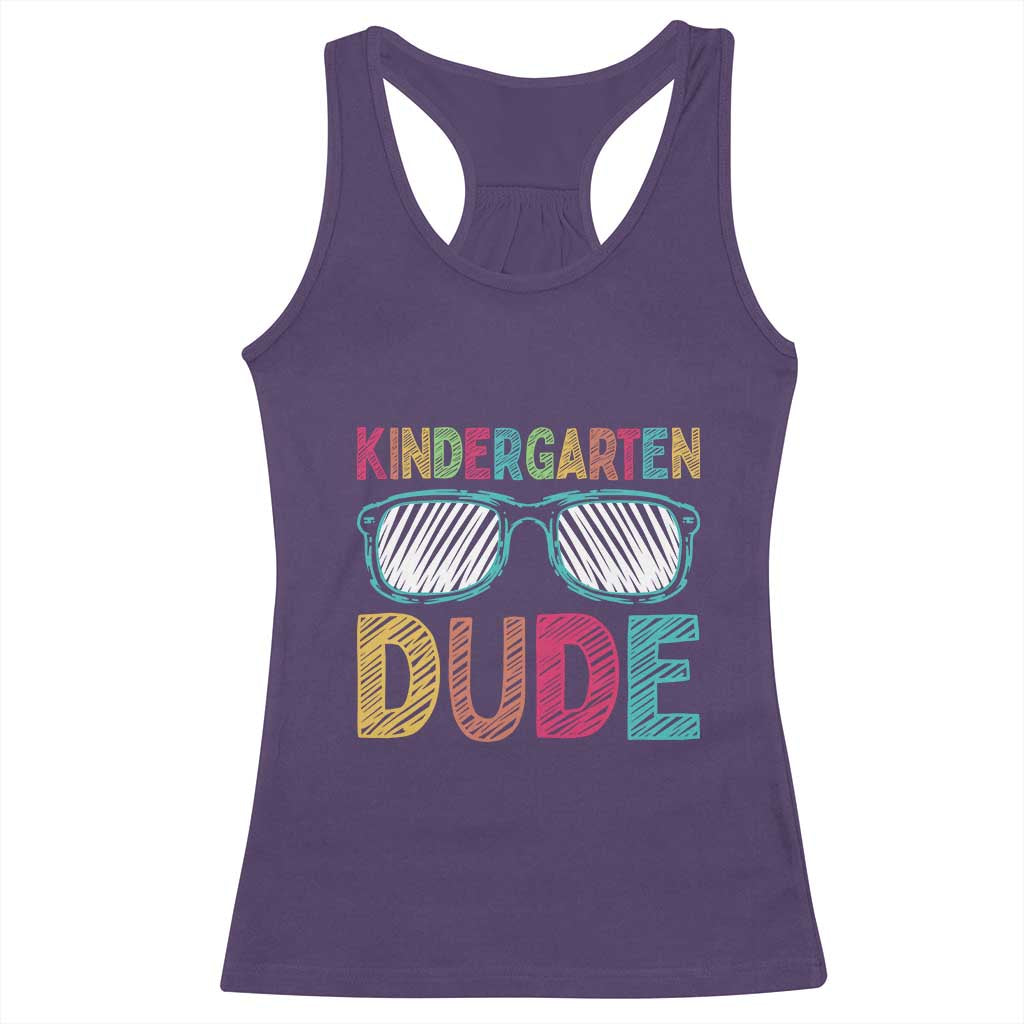 Kindergarten Dude Racerback Tank Top Funny First Day Back to School Student