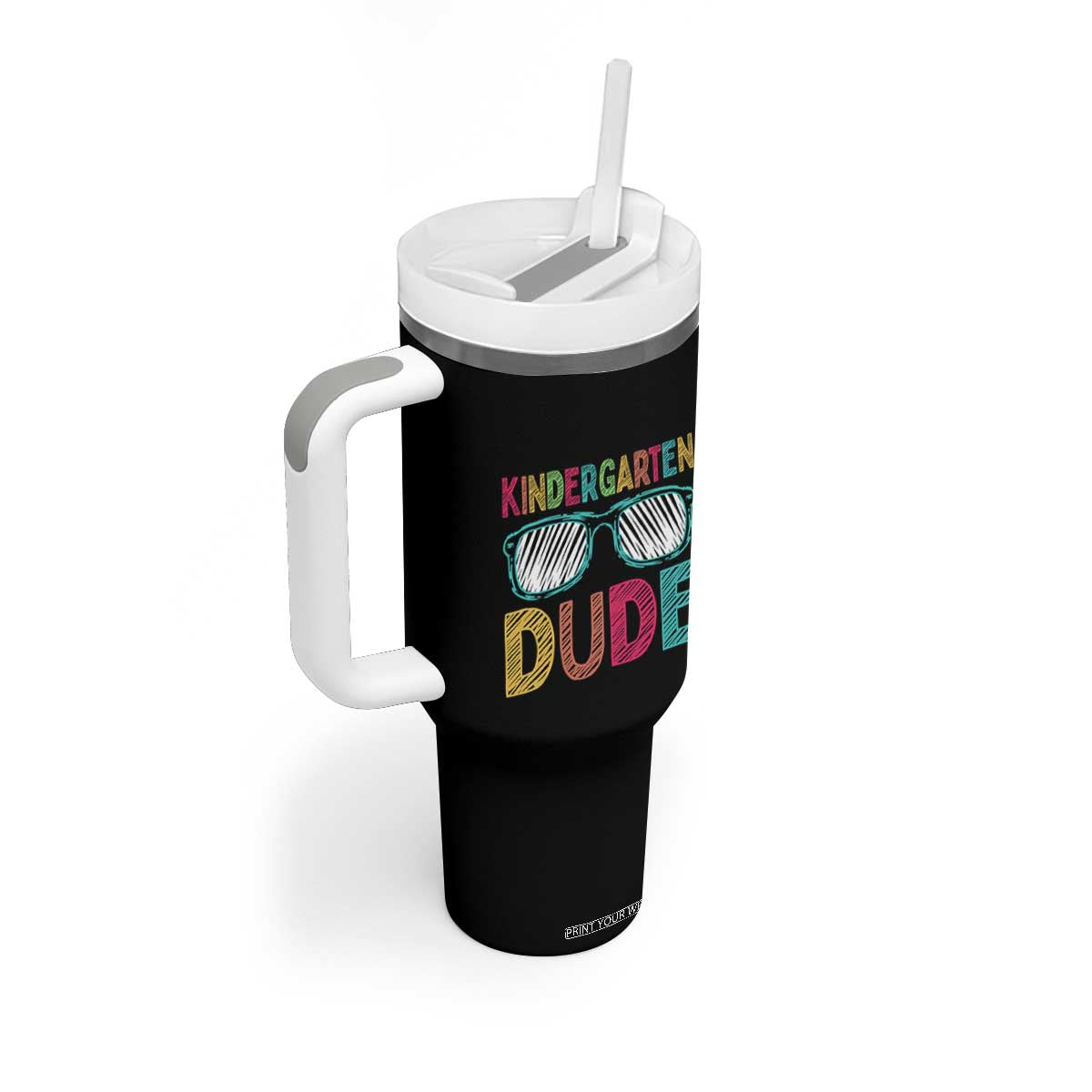 Kindergarten Dude Tumbler With Handle Funny First Day Back to School Student