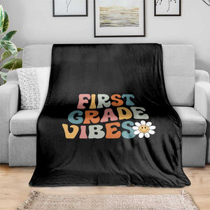 Retro 1st Day of School Throw Blanket First Grade Vibes 1st Grade Team