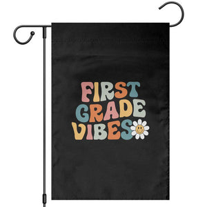 Retro 1st Day of School Garden Flag First Grade Vibes 1st Grade Team