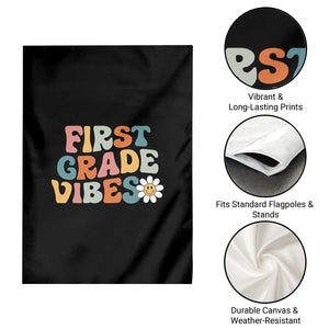Retro 1st Day of School Garden Flag First Grade Vibes 1st Grade Team