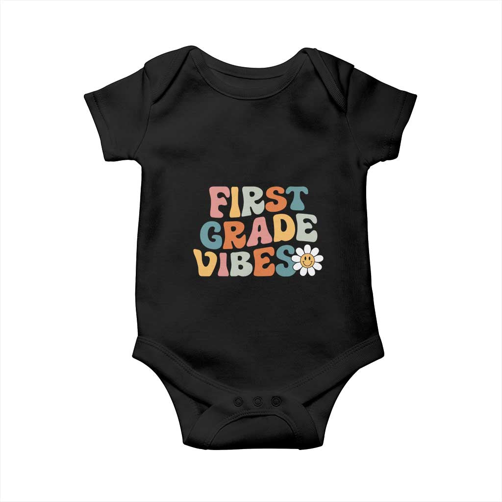 Retro 1st Day of School Baby Onesie First Grade Vibes 1st Grade Team
