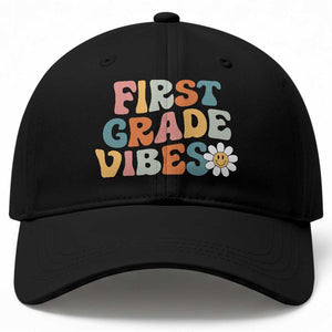 Retro 1st Day of School Baseball Cap First Grade Vibes 1st Grade Team