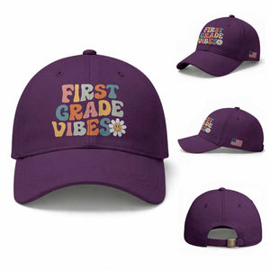 Retro 1st Day of School Baseball Cap First Grade Vibes 1st Grade Team