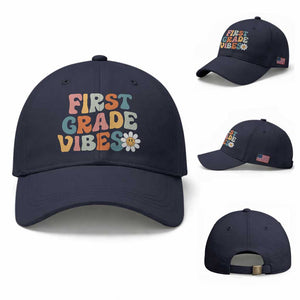 Retro 1st Day of School Baseball Cap First Grade Vibes 1st Grade Team