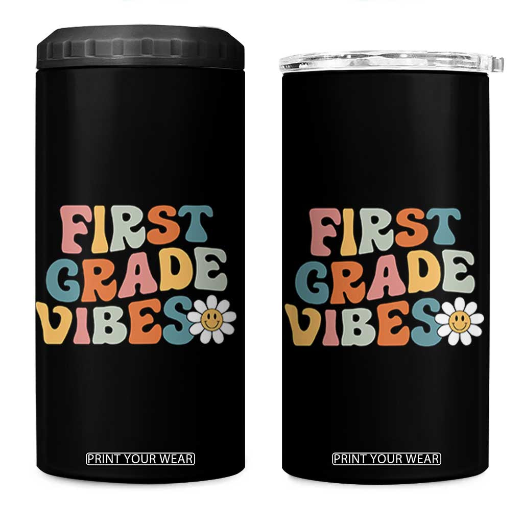 Retro 1st Day of School 4 in 1 Can Cooler Tumbler First Grade Vibes 1st Grade Team