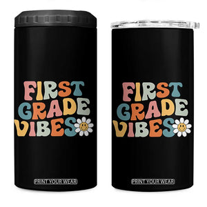 Retro 1st Day of School 4 in 1 Can Cooler Tumbler First Grade Vibes 1st Grade Team