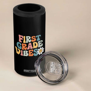 Retro 1st Day of School 4 in 1 Can Cooler Tumbler First Grade Vibes 1st Grade Team