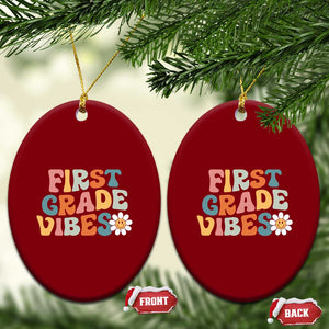 Retro 1st Day of School Ceramic Ornament First Grade Vibes 1st Grade Team