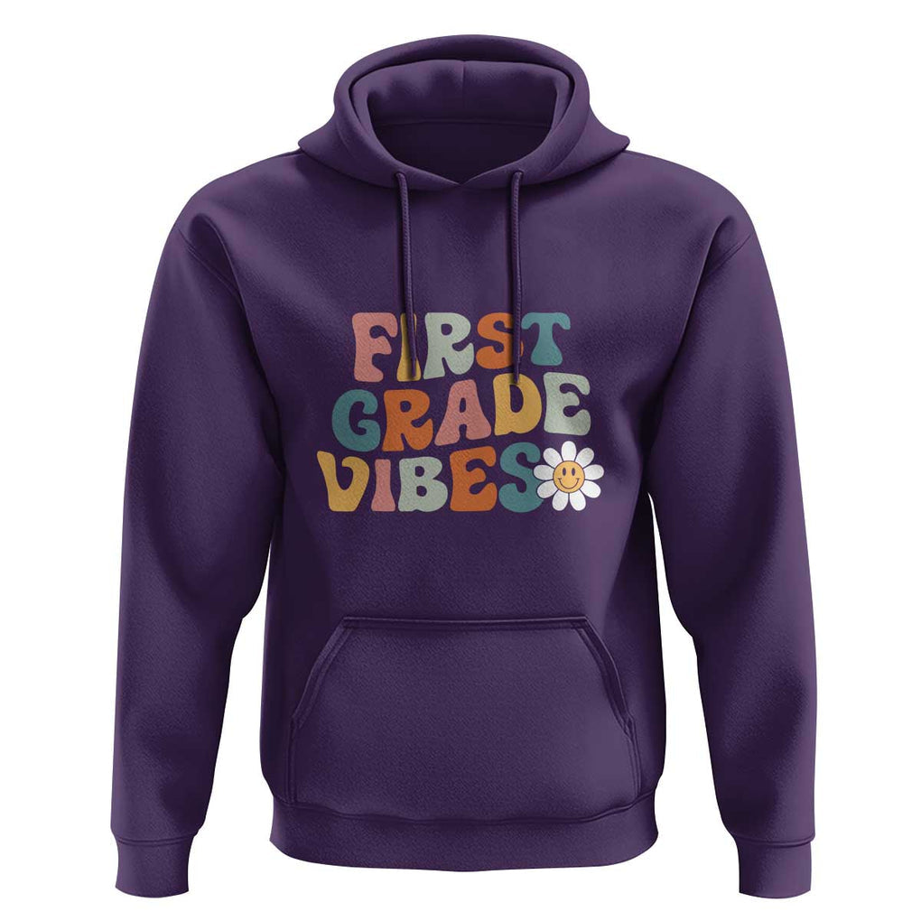 Retro 1st Day of School Hoodie First Grade Vibes, 1st Grade Team TS01 Purple Print Your Wear