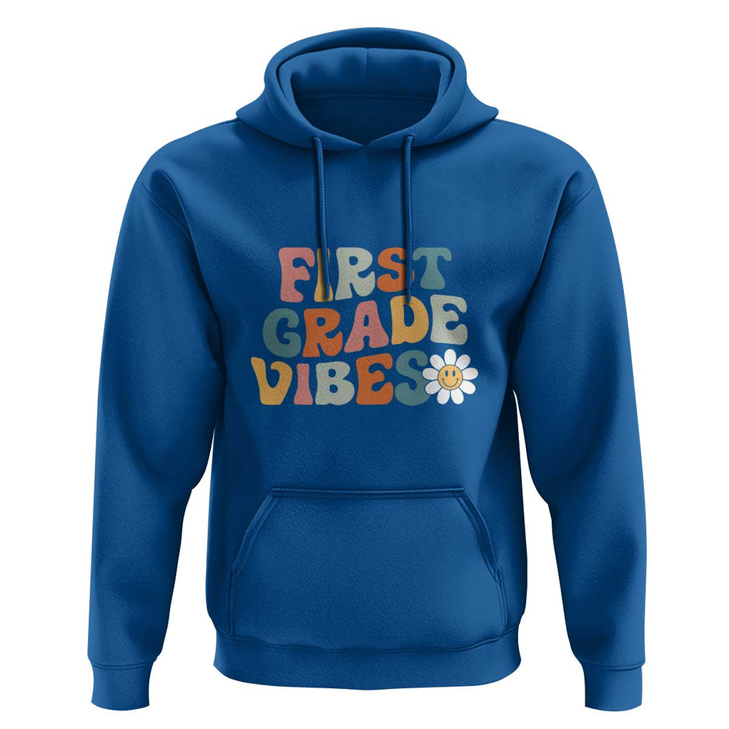 Retro 1st Day of School Hoodie First Grade Vibes, 1st Grade Team TS01 Royal Blue Print Your Wear