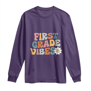 Retro 1st Day of School Long Sleeve Shirt First Grade Vibes 1st Grade Team