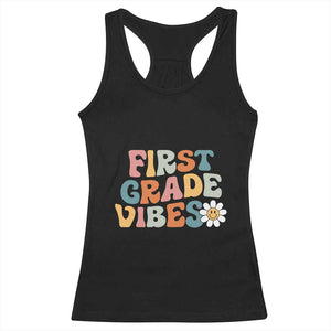 Retro 1st Day of School Racerback Tank Top First Grade Vibes 1st Grade Team