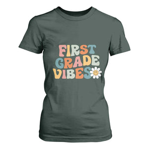 Retro 1st Day of School T Shirt For Women First Grade Vibes 1st Grade Team