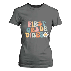 Retro 1st Day of School T Shirt For Women First Grade Vibes 1st Grade Team