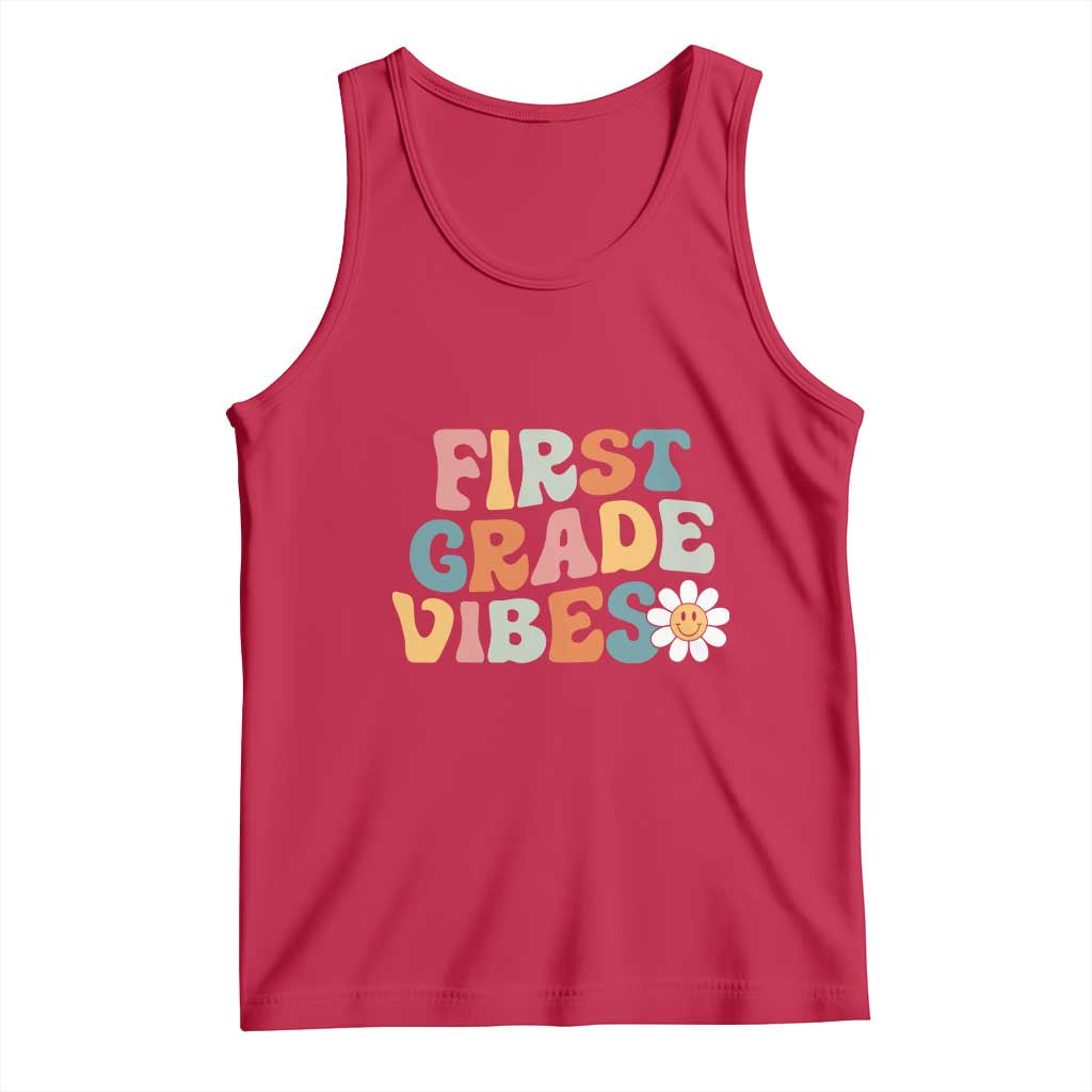 Retro 1st Day of School Tank Top First Grade Vibes 1st Grade Team