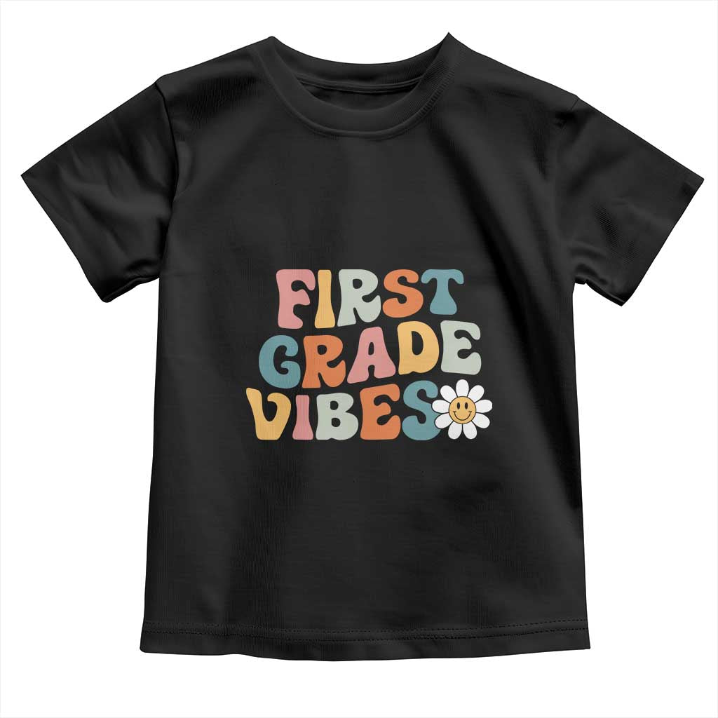 Retro 1st Day of School Toddler T Shirt First Grade Vibes 1st Grade Team TS01 Black Print Your Wear
