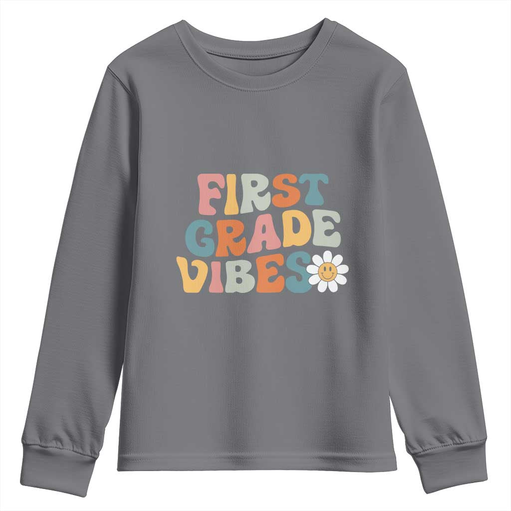 Retro 1st Day of School Youth Sweatshirt First Grade Vibes 1st Grade Team