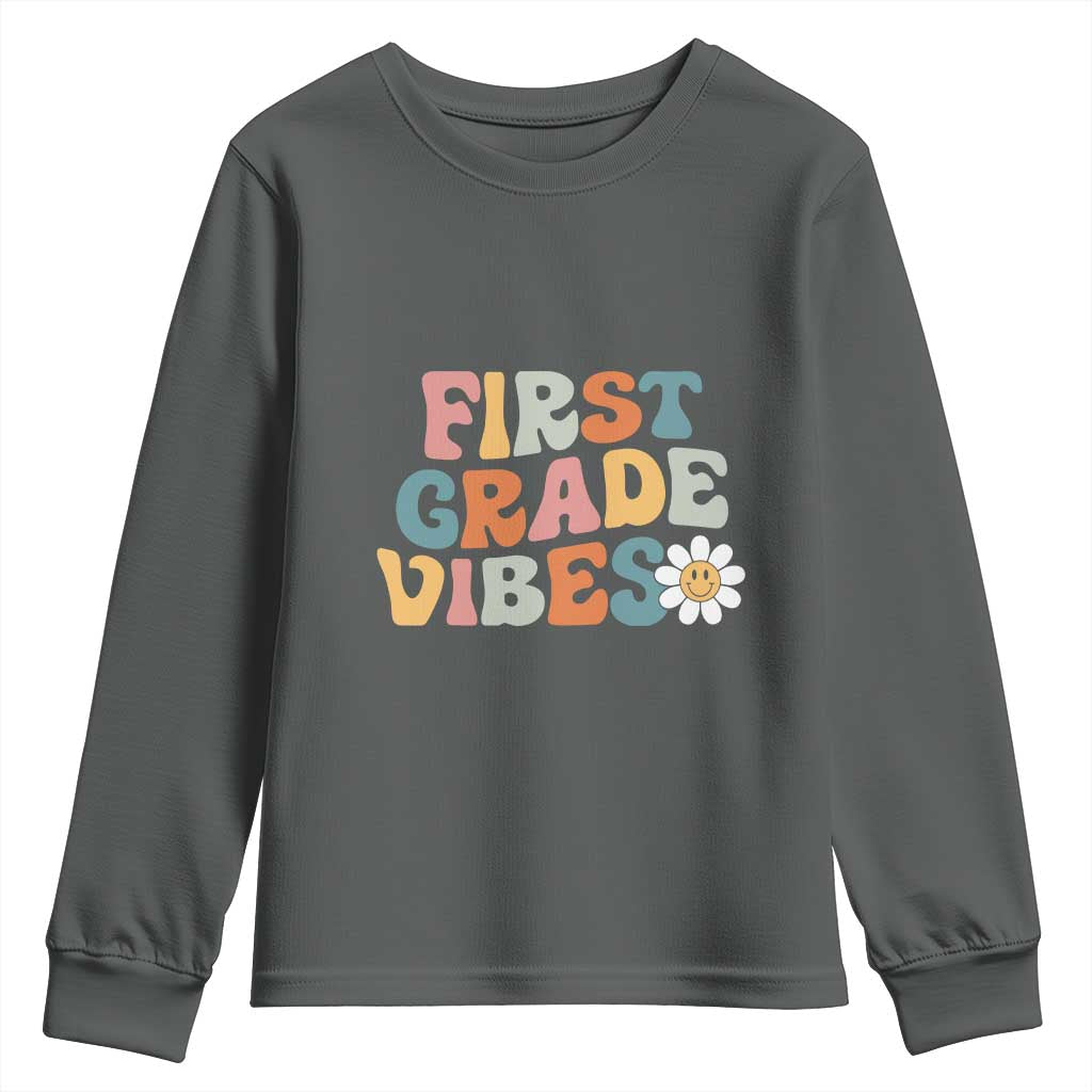 Retro 1st Day of School Youth Sweatshirt First Grade Vibes 1st Grade Team