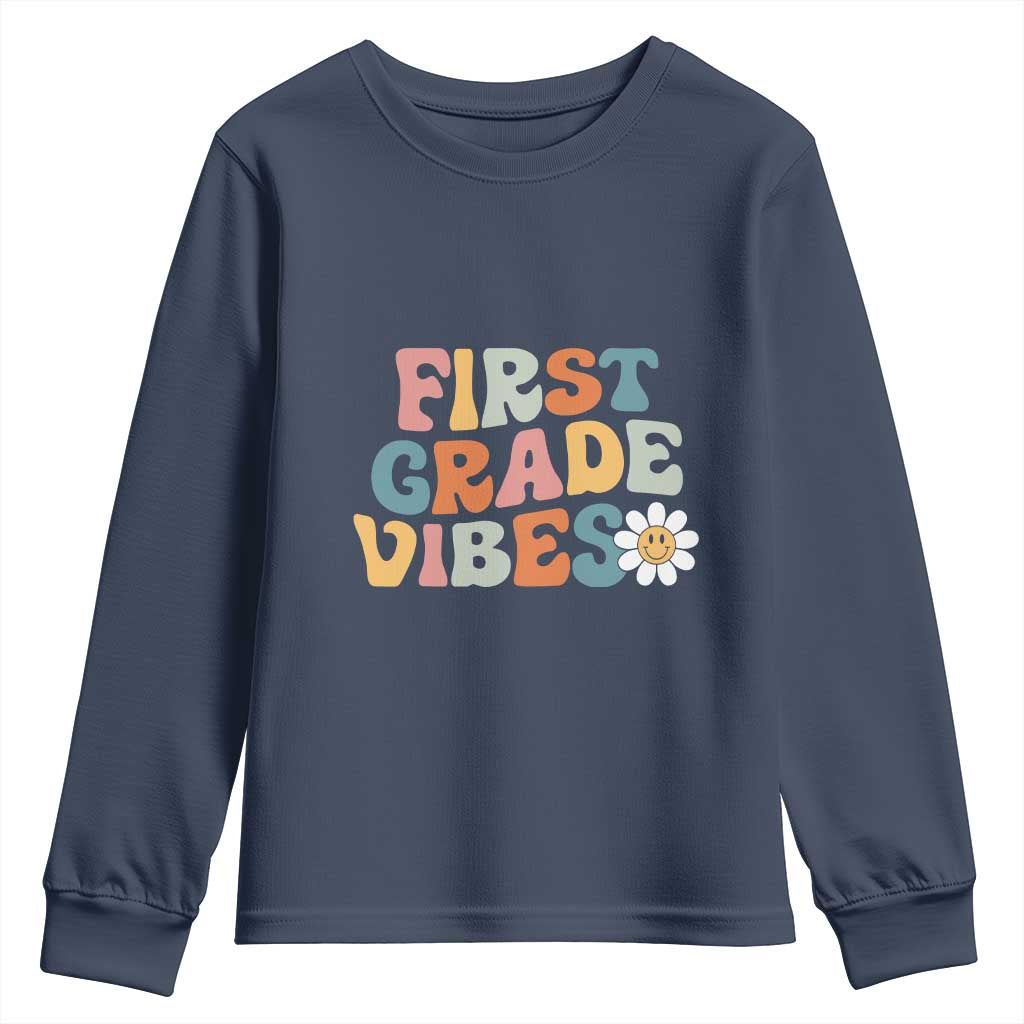 Retro 1st Day of School Youth Sweatshirt First Grade Vibes 1st Grade Team